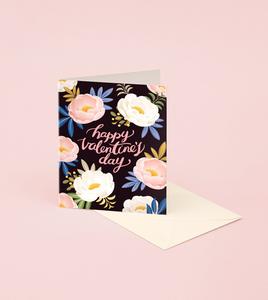White and Pink Peony Valentine's Day Card Sale Online Shop
