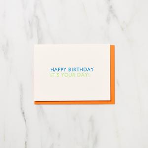 "Happy Birthday It's Your Day!" Greeting Cards / Letterpress Letters Clearance Genuine
