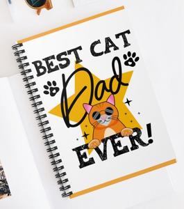Best Cat Dad Ever Spiral Notebook - Ruled Line 118 page spiral notebook | Cute Cat Gifts | Cat Journal | Father's Day Gift Discount Best Seller