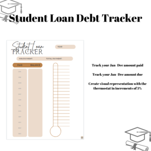 Brown Student Loan Debt Tracker | 12 MONTH Tracker | DEBT PAYOFF Purchase For Sale