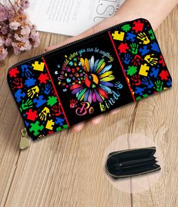Be Kind Autism Awareness Zip Around Wallet w/ Wrist Strap (ready to ship) 2025 Online