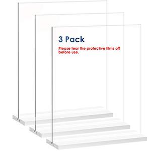 newnewshow 8.5x11 Acrylic Sign Holder 3 Pack Vertical Double-Sided Display (Optional 8.5x11 8.5x5.5 5x7 Horizontal and Vertical) Free Shipping Nicekicks