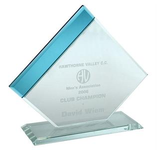 Clear & Blue Glass Diamond Panel Award Find Great Online