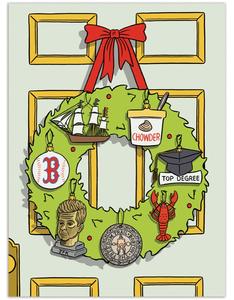 Boston Wreath Christmas Card In China For Sale