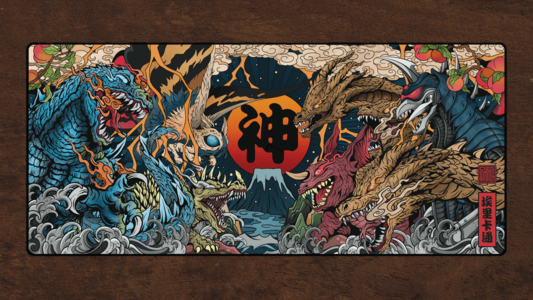 Klash Of The Kaiju Deskmat (Extras) With Paypal Free Shipping