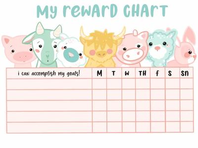 Animals Reward Chart: Printable Free Shipping Exclusive
