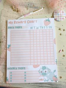 8.5x11 Reward Chart Strawberry Cow Notepad Cheap Wiki