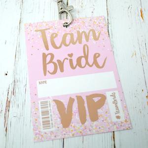 Team Bride 'Rose Gold' VIP Lanyard Pass Hen~Bachelorette Party Favours Outlet 2025 Unisex