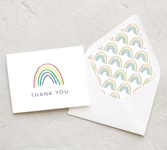 Crayon Rainbow Children's Thank You Card Set (10 Cards) Largest Supplier