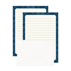 'Navy Tartan' Lined Letter Writing Stationery Set Buy Cheap For Nice