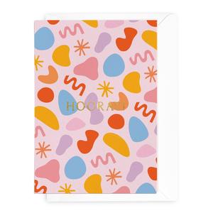 'Hooray' Shapes Greeting Card Geniue Stockist