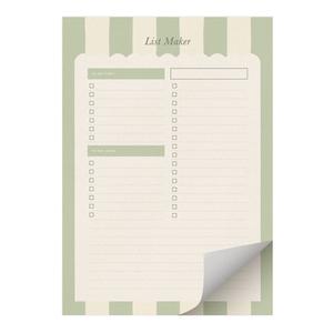 Sage Stripe 'List Maker' Notepad Amazon Sale Online