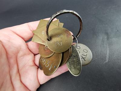 Antique Brass and Silver Numbered Key Tags from Glasgow Scotland Police Station Property Recovery Set of 11 Different Shapes and Sizes Find Great Cheap Online