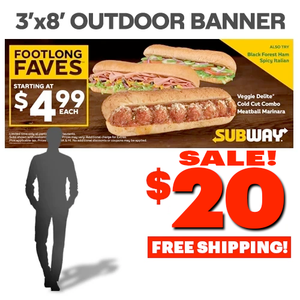 Starting at $4.99 Outdoor Banner (3'x8') Supply Online