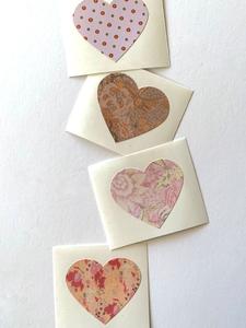 BLUSH PINK Patterns (4) heart-shaped stickers Clearance Perfect