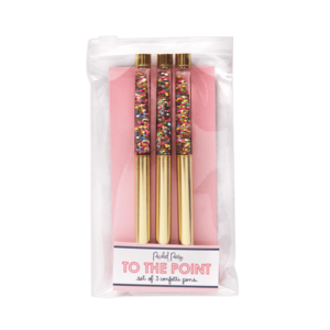 To The Point Confetti Pen Set of 3 With Credit Card
