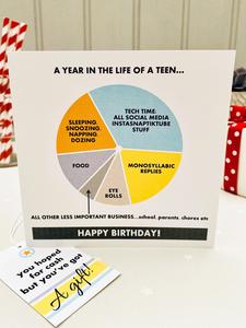 The Teen Birthday Card & Gift Tag. Limited Edition Sale Online