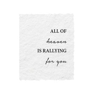 All of Heaven Is Rallying for You Folded Religious Greeting Card 100% Guaranteed
