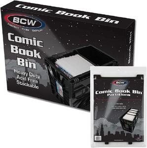 BCW Short Comic Book Bin With Partitions Bundle - Black Outlet Online