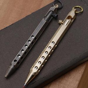 Hexagonal Brass EDC Bolt Action Ball Point Pen Keychains Accessories Best Pices Online