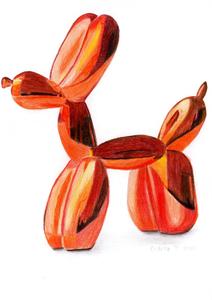 'Balloon Dog - Orange' - card Free Shipping Cheap Real