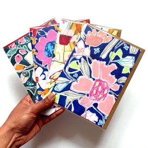 Floral Greetings Cards, Set of 4, Rectangular, 5 x 7 inches View