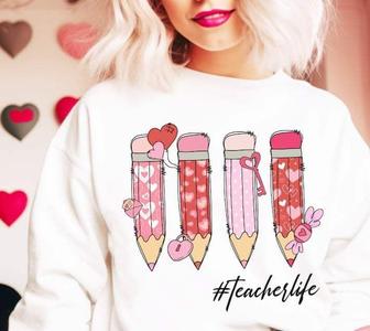 #teacherlife valentine pencils 70773 DTF transfer For Nice