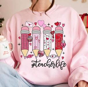 #teacherlife valentine pencils 20663 DTF transfer Limited Edition Cheap Pice