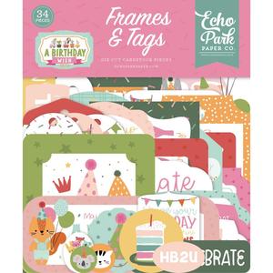 A Birthday Wish (GIRL) - Echo Park - Cardstock Ephemera 33/Pkg - Frames & Tags Sale Authentic