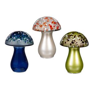 8" LED Glass Mushroom Tabletop Dcor Free Shipping 100% Original