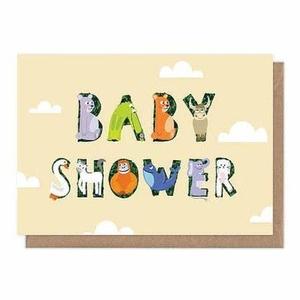 Animal Alphabet Neutral Baby Shower Greetings Card Free Shipping Exclusive