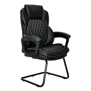VOFFOV Office Guest Chair All Day Comfort Ergonomic Lumbar Support, Bonded Leather, Black For Nice Cheap Online