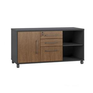 VOFFOV 3 Drawer Mobile Lateral Wood Filing Cabinet On Wheels Free Shipping Limited Edition
