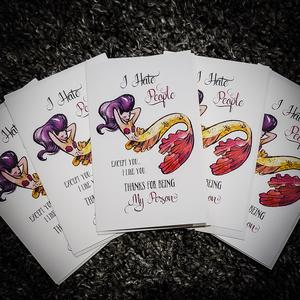 I hate People 5x7 Card Free Shipping Purchase