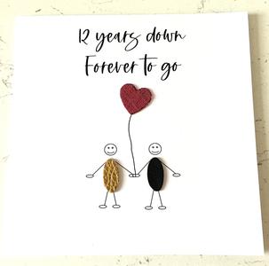 12th Wedding Anniversary Card (Silk Anniversary) 12 Years Down Clearance For Cheap