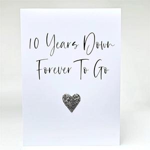 10th Anniversary Card (Tin Wedding Anniversary) 10 Years Down Cheap Best Wholesale