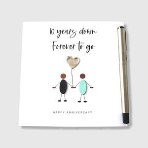 10th Wedding Anniversary Card 10 Years Down Tin Anniversary Ethnic Wife Husband Him Her Couple 2025 Unisex Online