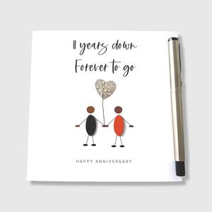 11th Wedding Anniversary Card 11 Years Down (Steel Anniversary Card) ETHNIC Marketable Sale Online
