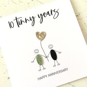 10th Wedding Anniversary Card 10 Tinny Years (Tin Anniversary Card) Clearance Cheapest Pice