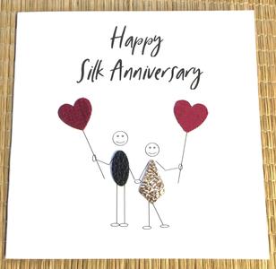 12th Wedding Anniversary Card (Silk Anniversary) Little People Outlet Order