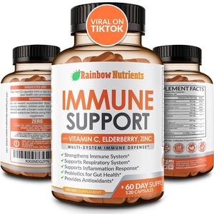 10 in 1 Immune Support Supplement (No Fillers) | Vitamin C, Zinc, Elderberry, Echinacea, Turmeric, Probiotics |Immunity Booster for Multi-System Immune Defense, Respiratory & Gut health |60 Day Supply Cheap Sale Visit New