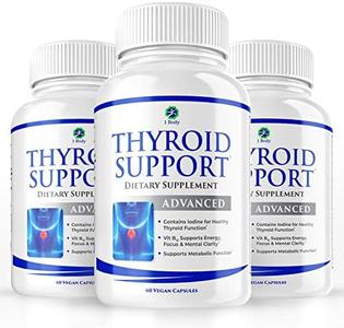 1 Body Thyroid Support Supplement, 90-Day Supply, 3 Pack with B12, Iodine, Zinc, Selenium, Ashwagandha, Non-GMO Vegetarian Formula Clearance Manchester Great Sale