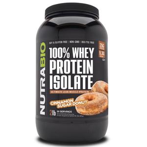 100% Whey Protein Isolate - 2 LB - Cinnamon Sugar Donut (NutraBio) Outlet Store For Sale