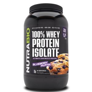 100% Whey Protein Isolate - 2 LB - Blueberry Muffin (NutraBio) Online