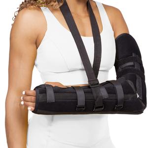 BraceAbility Posterior Long Arm Splint - Elbow Immobilizer Right or Left Forearm Brace with Sling for Fractures, Post-Surgery Recovery, Tendonitis, Bursitis, and Ulnar Nerve Entrapment Relief (M) Discount Classic