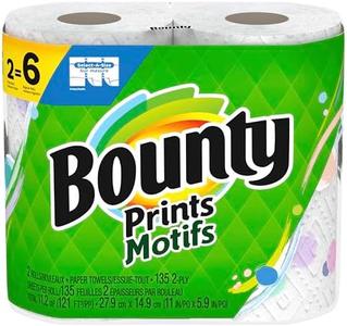 Bounty Select-A-Size Paper Towels, Prints, 2 Triple Rolls = 6 Regular Rolls (Packaging May Vary) Sale High Quality