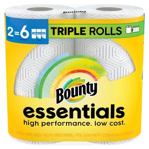 Bounty Essentials Select-A-Size Paper Towels, White, 2 Triple Rolls = 6 Regular Rolls Amazon Online