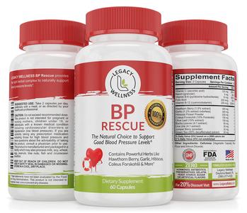 BP Rescue Blood Pressure Support Supplement - Vitamins & Herbs to Help Circulation & Blood Flow - Natural Blood Pressure Supplements with Hawthorn Berry, Garlic, Hibiscus in Capsules for Men & Women Buy Cheap 2025 Unisex