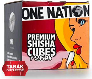 1 kg Premium Shisha Kohle 26er One Nation Outlet Hot Sale