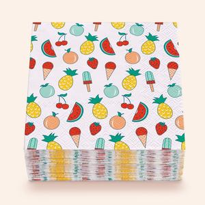 Fruit and Ice Cream Cocktail Napkins | Set of 60 Brand New Unisex Sale Online